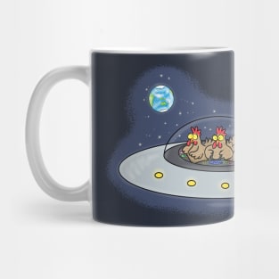 Funny chickens in space Mug